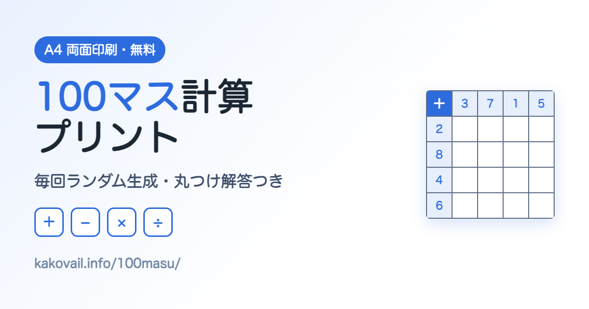 100マス計算