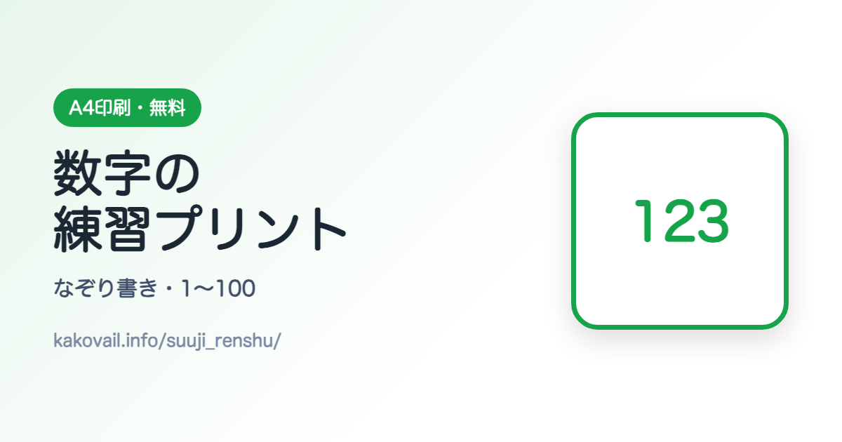 数字の練習